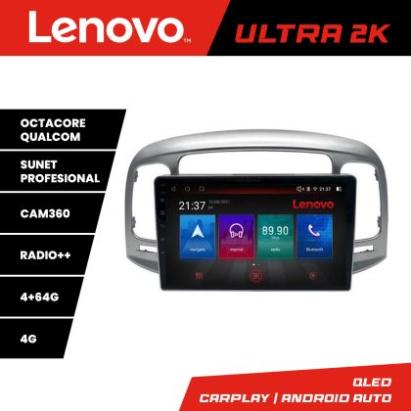 Navigatie Hyundai Accent 2006-2012 Lenovo Kit-ACCENT 8 core QLED Qualcomm 4+64 360 Android Waze USB Navigatie Internet Youtube Radio CarStore Technology