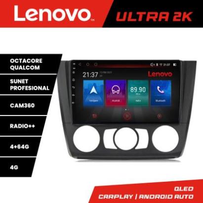 Navigatie BMW Seria 1 E87 2007-2011 clima manuala Lenovo Kit-bmw117-manual 8 core QLED Qualcomm 4+64 360 Android Waze USB Navigatie Internet Youtub CarStore Technology