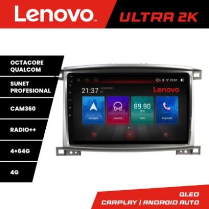 Navigatie Toyota Land Cruiser L100 2002-2008 Lenovo Kit-L100 8 core QLED Qualcomm 4+64 360 Android Waze USB Navigatie Internet Youtube Radio CarStore Technology