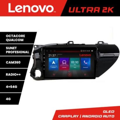 Navigatie Toyota Hilux 2016- Lenovo Kit-TY59 8 core QLED Qualcomm 4+64 360 Android Waze USB Navigatie Internet Youtube Radio CarStore Technology