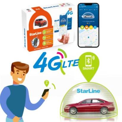 Alarmă auto online Starline S9 4G GSM, integrare CAN-OEM, functie pornire motor la distanță, 2xSIM, Bluetooth CarStore Technology