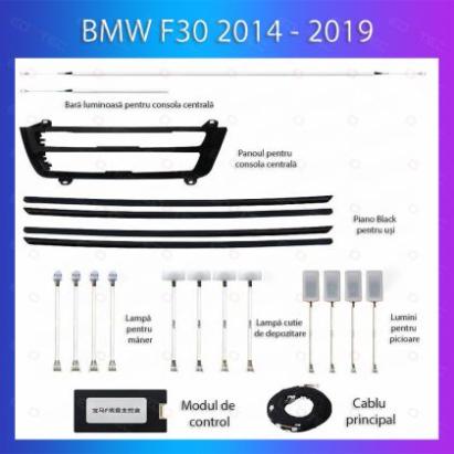 Lumini Ambientale BMW Seria 3 2014-2019 dedicat trimuri piano black control telefon sau sistem original CarStore Technology