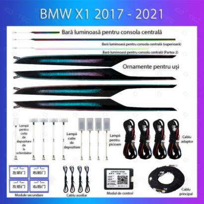 Lumini Ambientale BMW Seria X1 2017-2021 dedicat trim control telefon sau sistem original CarStore Technology