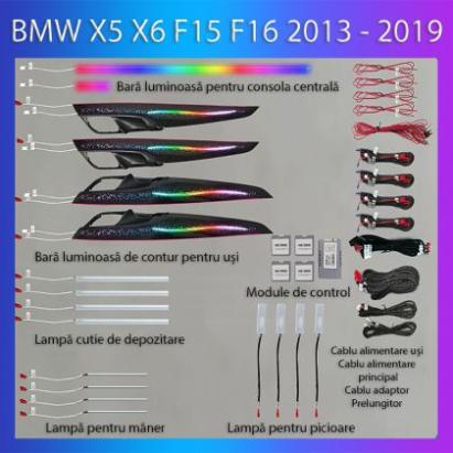 Lumini Ambientale BMW Seria X5 X6 2013-2019 dedicat trimuri control telefon sau sistem original CarStore Technology
