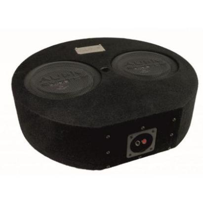 Subwoofer pasiv cu incinta 14L Audio-Systems SUBFRAME R10 FLAT-2 EVO2, 600 watts, 2 ohm, 2 x 250 mm, 2 x 10", roata de rezerva CarStore Technology