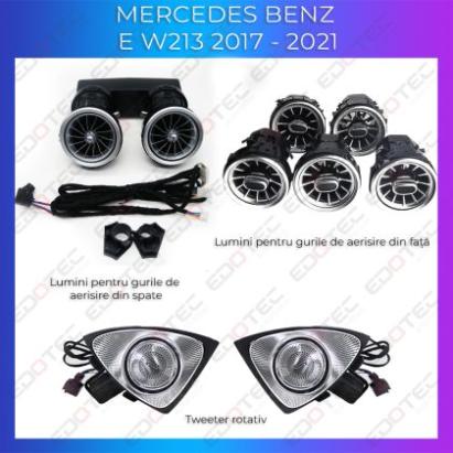 Lumini ambientale Mercedes W213-02+03+04 2017-2021 dedicat ventilatoare iluminate control telefon sau sistem original CarStore Technology
