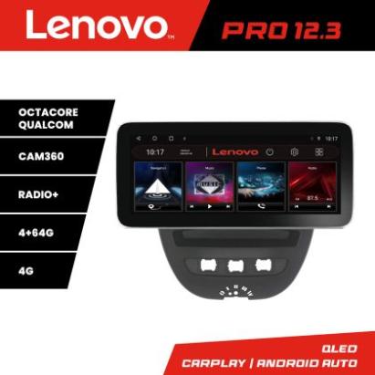 Navigatie Citroen C1 Peugeot 107 Toyota Aygo 2005-2014 Lenovo PRO 4+64 12.3 inch qled android 4G DSP gps internet  KIT-C1 v1 CarStore Technology
