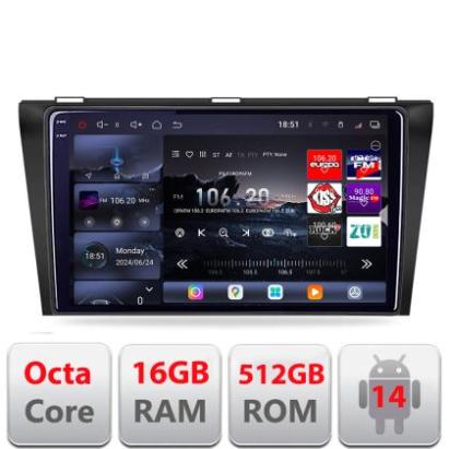Navigatie Mazda 3 2009-2014 Edotec Kit-034 8 core QLED 2K 16+512 360 Android Waze USB Navigatie Internet Youtube Radio CarStore Technology