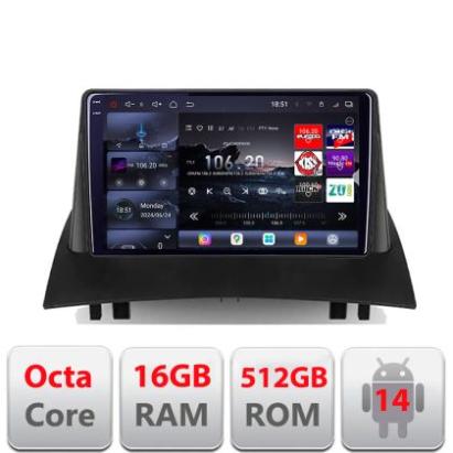 Navigatie Renault Megane 2 2002-2007 Edotec Kit-098 8 core QLED 2K 16+512 360 Android Waze USB Navigatie Internet Youtube Radio CarStore Technology