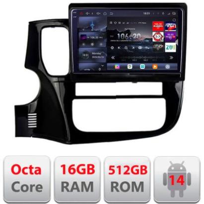 Navigatie Mitsubishi Outlander 2014- Edotec Kit-1230 8 core QLED 2K 16+512 360 Android Waze USB Navigatie Internet Youtube Radio CarStore Technology