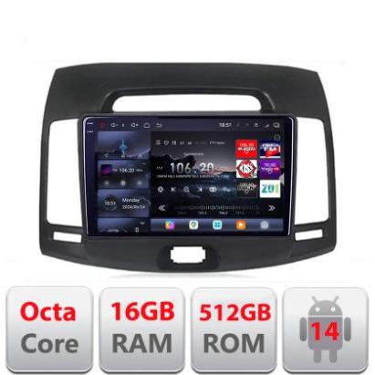 Navigatie Hyundai Elantra 2007-2011 Edotec Kit-2009 8 core QLED 2K 16+512 360 Android Waze USB Navigatie Internet Youtube Radio CarStore Technology