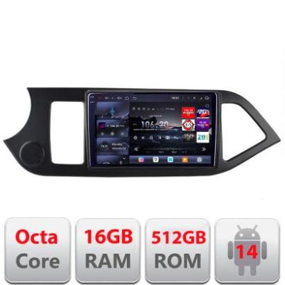 Navigatie Kia Picanto 2011-2015 Edotec Kit-217 8 core QLED 2K 16+512 360 Android Waze USB Navigatie Internet Youtube Radio CarStore Technology