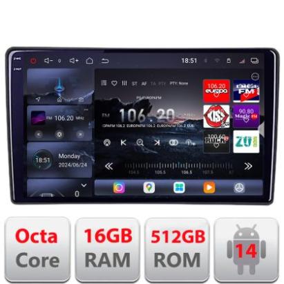Navigatie universala 2din-1 8 core QLED 2K 16+512 360 Android Waze USB Navigatie Internet Youtube Radio Edotec CarStore Technology
