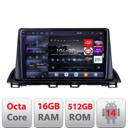 Navigatie Mazda 3 2014-2019 Edotec Kit-463 8 core QLED 2K 16+512 360 Android Waze USB Navigatie Internet Youtube Radio CarStore Technology