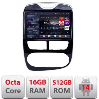 Navigatie Renault Clio 4 2012-2019 V1 Edotec Kit-467 8 core QLED 2K 16+512 360 Android Waze USB Navigatie Internet Youtube Radio CarStore Technology