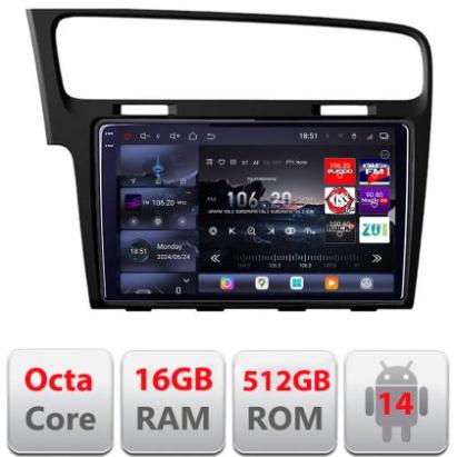 Navigatie VW Golf 7 2013-2020 Edotec Kit-491 8 core QLED 2K 16+512 360 Android Waze USB Navigatie Internet Youtube Radio CarStore Technology