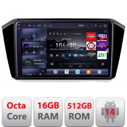 Navigatie VW Passat 2015- Edotec Kit-518 8 core QLED 2K 16+512 360 Android Waze USB Navigatie Internet Youtube Radio CarStore Technology