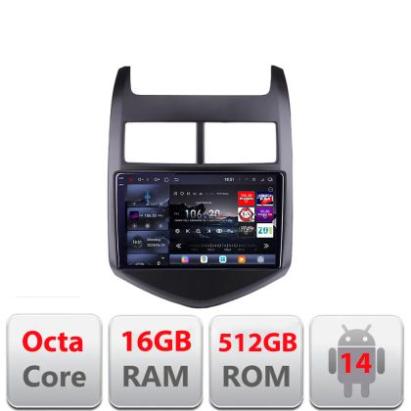 Navigatie Chevrolet Aveo 2010-2013 Edotec Kit-AVEO10 8 core QLED 2K 16+512 360 Android Waze USB Navigatie Internet Youtube Radio CarStore Technology