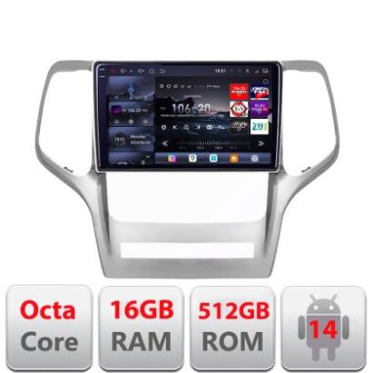 Navigatie Jeep Gran Cherokee 2011-2013 Edotec Kit-GRCHE 8 core QLED 2K 16+512 360 Android Waze USB Navigatie Internet Youtube Radio CarStore Technology