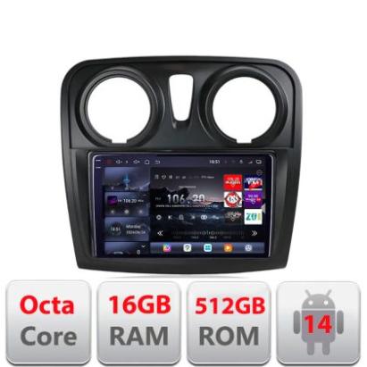 Navigatie Dacia Sandero Logan Lodgy 2012-2020 Edotec Kit-sandero 8 core QLED 2K 16+512 360 Android Waze USB Navigatie Internet Youtube Radio CarStore Technology