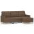 Canapea cu 3 locuri cu taburet, maro, 180 cm, material textil GartenMobel Dekor
