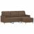 Canapea cu 3 locuri cu taburet, maro, 180 cm, material textil GartenMobel Dekor
