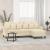 Canapea cu 3 locuri cu taburet, crem, 180 cm, material textil GartenMobel Dekor