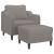 Fotoliu canapea cu taburet, taupe, 60 cm, material textil GartenMobel Dekor