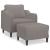 Fotoliu canapea cu taburet, taupe, 60 cm, material textil GartenMobel Dekor