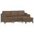 Canapea cu 3 locuri cu taburet, maro, 180 cm, material textil GartenMobel Dekor