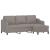 Canapea cu 3 locuri și taburet, taupe, 180 cm, material textil GartenMobel Dekor