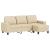 Canapea cu 3 locuri cu taburet, crem, 180 cm, material textil GartenMobel Dekor