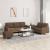 Set de canapele cu perne, 3 piese, maro, textil GartenMobel Dekor