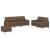 Set de canapele cu perne, 3 piese, maro, textil GartenMobel Dekor