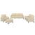 Set de canapele cu perne, 4 piese, crem, textil GartenMobel Dekor