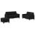 Set de canapele cu perne, 3 piese, negru, textil GartenMobel Dekor