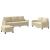 Set de canapele cu perne, 3 piese, crem, textil GartenMobel Dekor