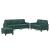 Set de canapele cu perne, 3 piese, verde închis, catifea GartenMobel Dekor
