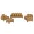 Set de canapele cu perne, 4 piese, maro, catifea GartenMobel Dekor