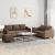 Set de canapele cu perne, 3 piese, maro, textil GartenMobel Dekor