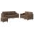 Set de canapele cu perne, 3 piese, maro, textil GartenMobel Dekor