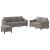 Set de canapea cu perne, 3 piese, gri taupe, material textil GartenMobel Dekor