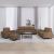Set de canapele, 4 piese, maro, textil GartenMobel Dekor