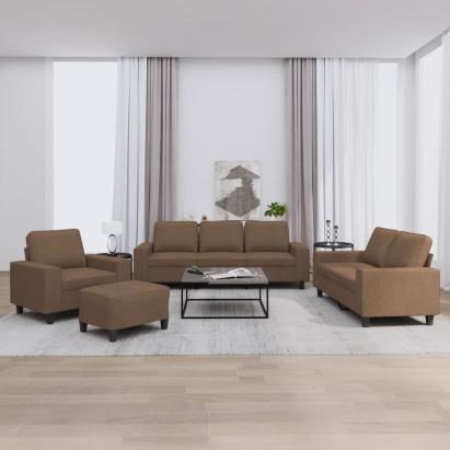 Set de canapele, 4 piese, maro, textil GartenMobel Dekor