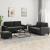 Set de canapele, 3 piese, negru, textil GartenMobel Dekor