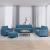 Set de canapele, 4 piese, albastru, catifea GartenMobel Dekor