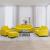 Set de canapele cu perne, 4 piese, galben, catifea GartenMobel Dekor