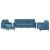 Set de canapele cu perne, 4 piese, albastru, catifea GartenMobel Dekor