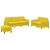Set de canapele, 3 piese, galben, catifea GartenMobel Dekor