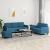 Set de canapele, 3 piese, albastru, catifea GartenMobel Dekor